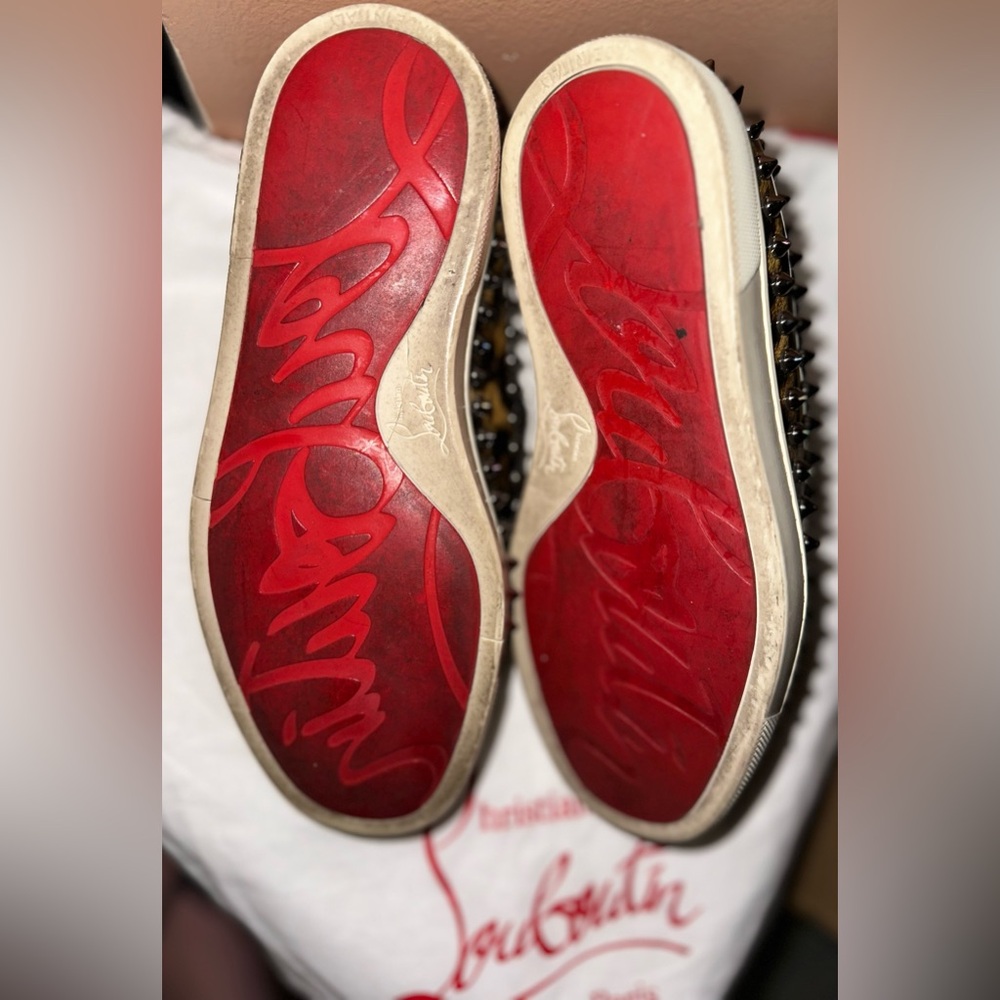 Christian Louboutin Studded Patent Leather Sneakers - Picture 5 of 7